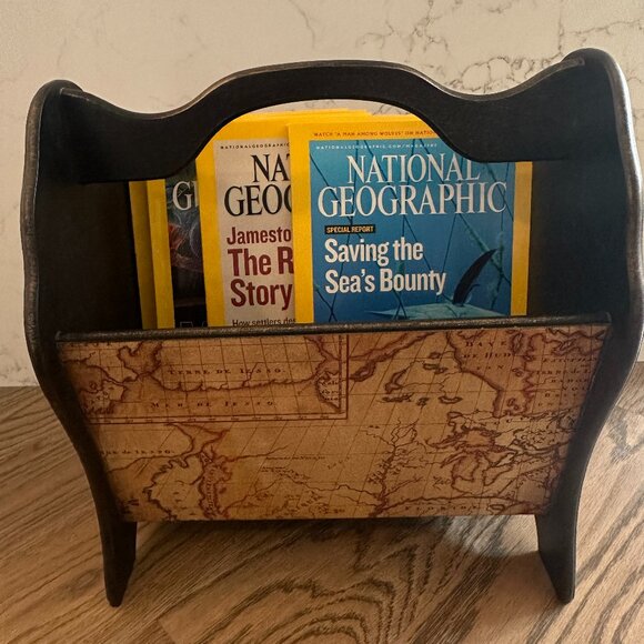 Arister Gifts Inc. Old World Map Magazine Basket - Picture 8 of 8